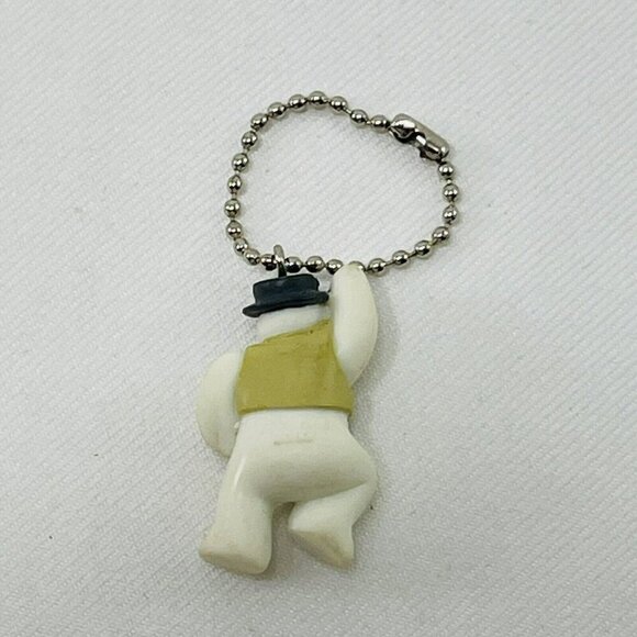 Vintage 2003 Snowman Keychain Dance Happy Jacket Chain Christmas Winter Party - Picture 7 of 9